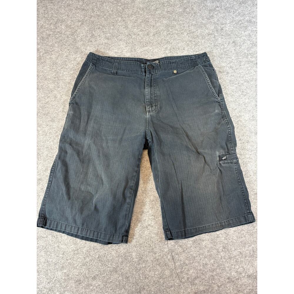 Vans Shorts Mens Size 30 Black Twill Relaxed Skater Y2K Grunge Goth Streetwear